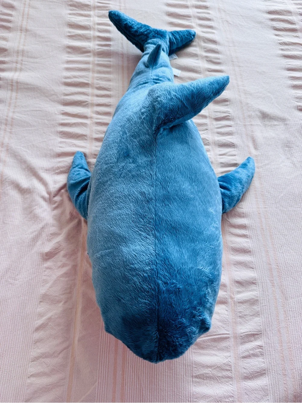 IKEA Plush Shark Pillow - Blue, White, Pink Accent